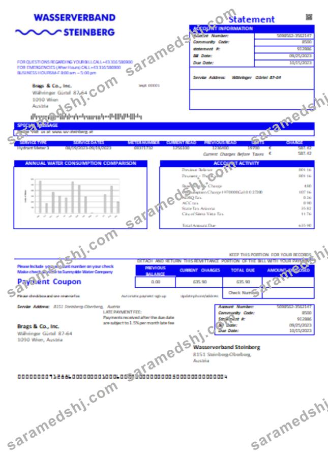 Wasserverband Steinberg water utility business bill SCR